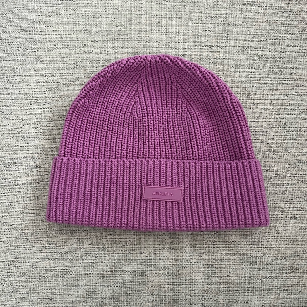 Athleta Purple Knit Beanie